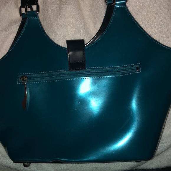 BEIJO Teal/Black Preowned Handbag - Picture 4 of 12